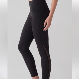 lululemon athletica Train Time Black Mesh Panel Leggings
